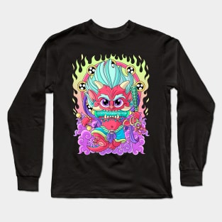 Cute Kawaii Oni Japanese demon Harajuku Pastel Goth Art Long Sleeve T-Shirt